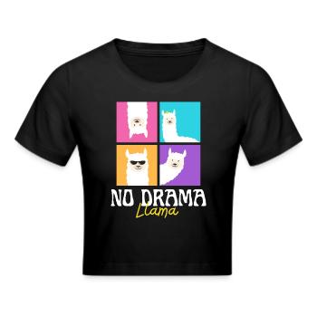 No drama llama - Frauen Cropped T-Shirt - Schwarz - Vorne - Marisol (170cm)