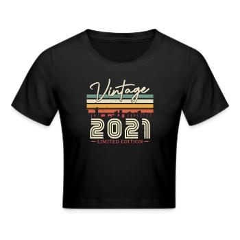 Vintage Gift 2021 2-3 years - Cropped T-Shirt - black - Front - Marisol (170cm)