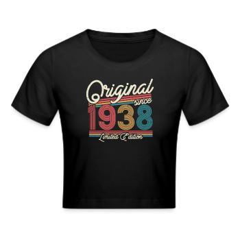 Geburtstagsgeschenk 1938 Vintage - Frauen Cropped T-Shirt - Schwarz - Vorne - Marisol (170cm)