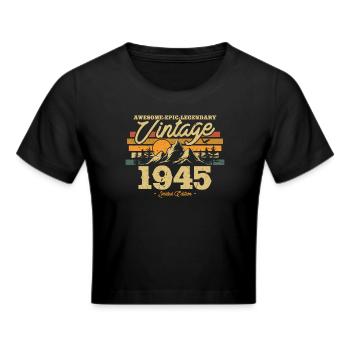 Cadeau 1945 Millésime 78/79 ans - Crop top - noir - Devant - Marisol (170cm)
