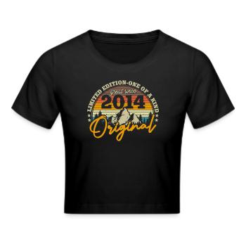 Retro Gift 10th Birthday 2014 - Cropped T-Shirt - black - Front - Marisol (170cm)