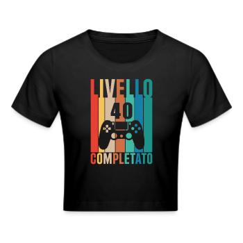 Vintage-Geburtstag Level 40 - Frauen Cropped T-Shirt - Schwarz - Vorne - Marisol (170cm)
