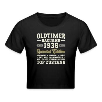 Vintage 1938 - Geburtstagsfreude - Frauen Cropped T-Shirt - Schwarz - Vorne - Marisol (170cm)