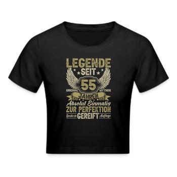 Legende seit 55 Jahren - Frauen Cropped T-Shirt - Schwarz - Vorne - Marisol (170cm)