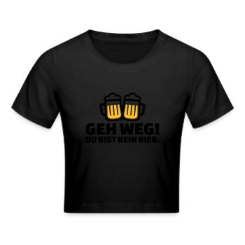 Bier - Frauen Cropped T-Shirt - Schwarz - Vorne - Marisol (170cm)