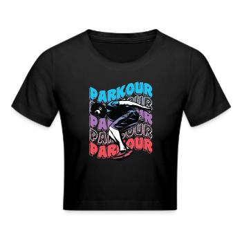 Free-running parkour - Cropped T-Shirt - black - Front - Marisol (170cm)