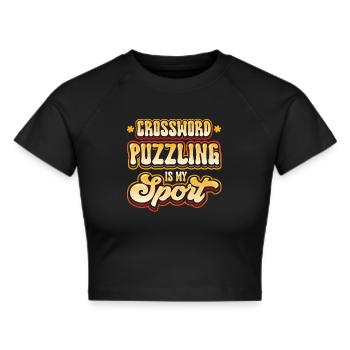 Les mots croisés sont mon sport - Crop top - noir - Devant - Marisol (170cm)
