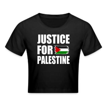 Justice for palestine - Cropped T-Shirt - black - Front - Marisol (170cm)