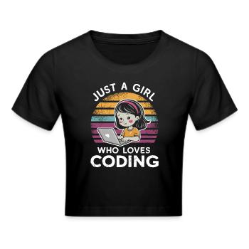 Juste une fille qui aime coder - Crop top - noir - Devant - Marisol (170cm)