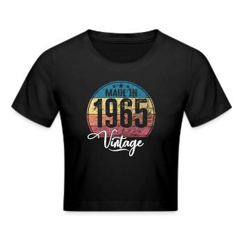 Millésime Fabriqué en 1965 Année de naissance 1965 Anniversaire - Crop top - noir - Devant - Marisol (170cm)