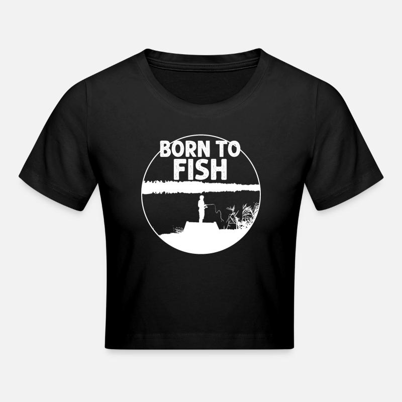 Né pour pêcher - - Crop top - noir