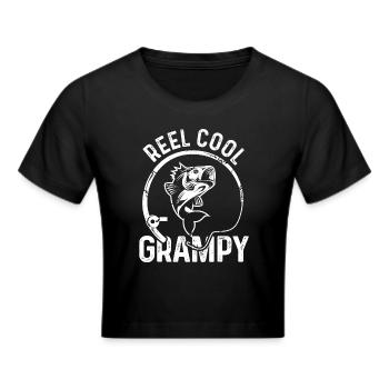 Rolle Cooler Opa - Frauen Cropped T-Shirt - Schwarz - Vorne - Marisol (170cm)