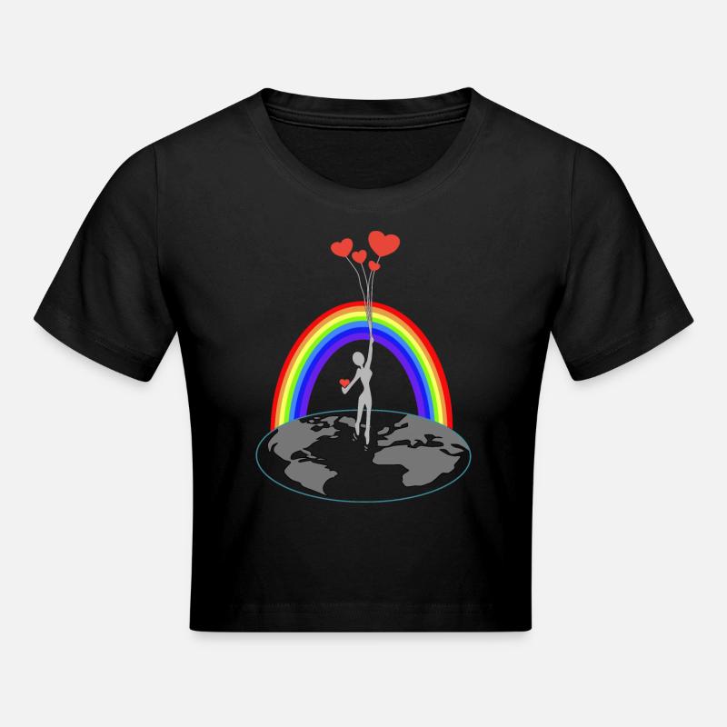 L’amour vous rend libre - Crop top - noir