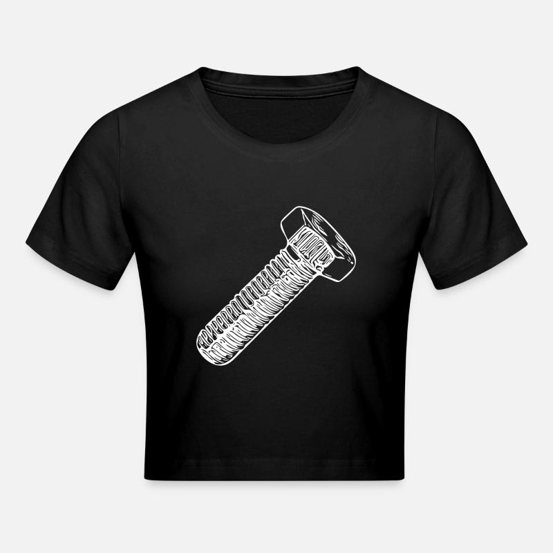 Workshop screwdriver screw spare part - Cropped T-Shirt - black