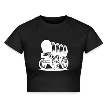 Covered wagon for horses - Cropped T-Shirt - black - Front - Marisol (170cm)