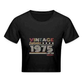 Vintage Septembre 1975 Septembre 1975 September - Cropped T-Shirt - black - Front - Marisol (170cm)