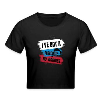 Solitude Up in the Sky – Paragliding - Cropped T-Shirt - black - Front - Marisol (170cm)