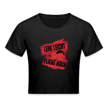 Live light, fly high - Cropped T-Shirt - black - Front - Marisol (170cm)