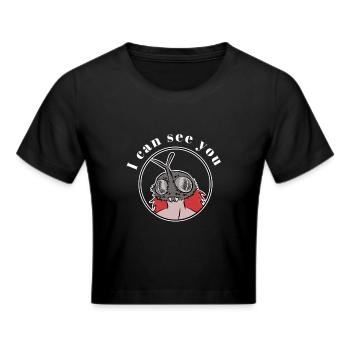 I Can See You - Frauen Cropped T-Shirt - Schwarz - Vorne - Marisol (170cm)