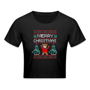 Noël Teddy Cadeau de Noël Joyeux Noël - Crop top - noir - Devant - Marisol (170cm)