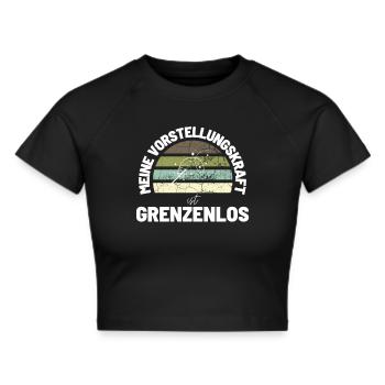 Sprücheshirts MOTIVATION Motivationssprüche - Frauen Cropped T-Shirt - Schwarz - Vorne - Marisol (170cm)