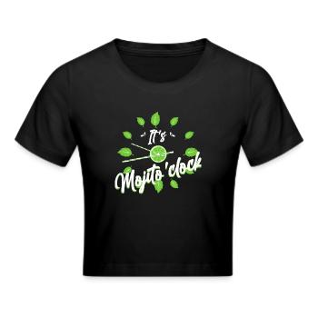 Zeit für Mojito - Frauen Cropped T-Shirt - Schwarz - Vorne - Marisol (170cm)