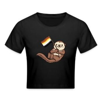 Seeotter Gay Bear Pride - Frauen Cropped T-Shirt - Schwarz - Vorne - Marisol (170cm)