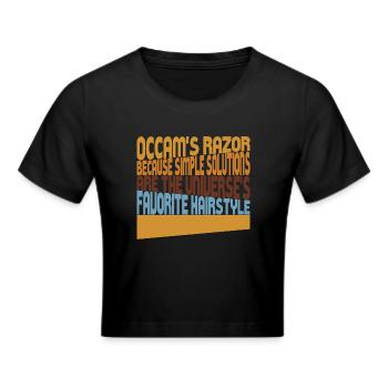 Occams Razor - Cropped T-Shirt - black - Front - Marisol (170cm)