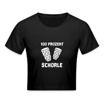100 Prozent Schorle - Frauen Cropped T-Shirt - Schwarz - Vorne - Marisol (170cm)
