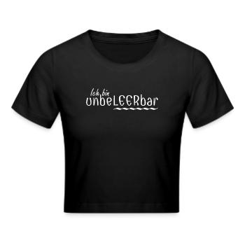 Wortklauberei - Ich bin unbeLEERbar 2 - Frauen Cropped T-Shirt - Schwarz - Vorne - Marisol (170cm)