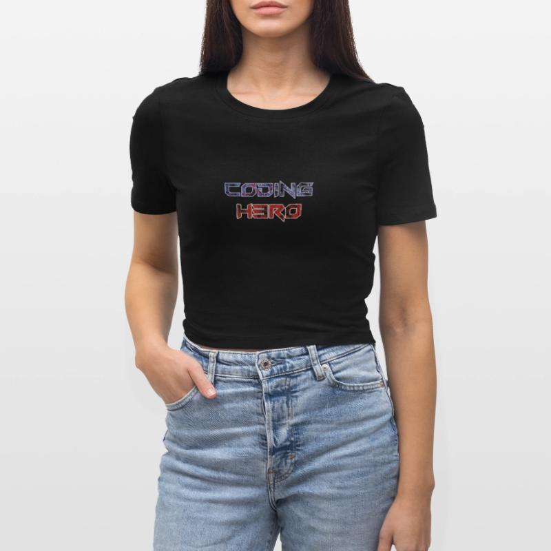 Coding Hero - Programmier-Held Frauen Cropped T-Shirt