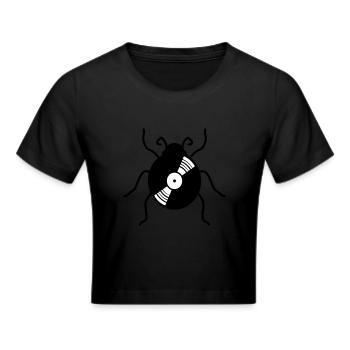 vinyl platte musik party dj disko club auflegen ma - Frauen Cropped T-Shirt - Schwarz - Vorne - Marisol (170cm)
