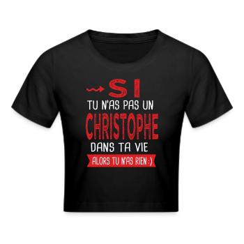 Christophe Si tu n as pas un Christophe Humour - Crop top - noir - Devant - Marisol (170cm)