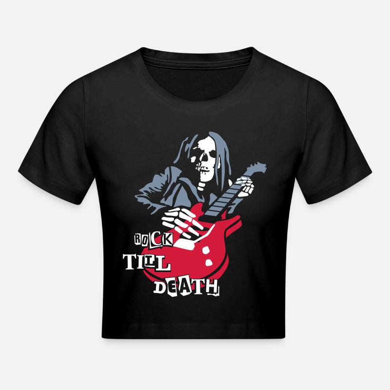 dead_guitar_player_2 - Cropped T-Shirt - black
