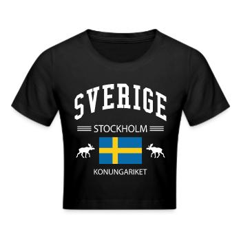 Schweden - Frauen Cropped T-Shirt - Schwarz - Vorne - Marisol (170cm)