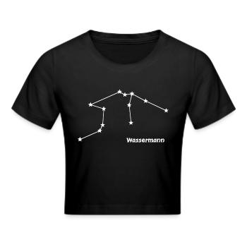 Sternzeichen Wassermann - Frauen Cropped T-Shirt - Schwarz - Vorne - Marisol (170cm)