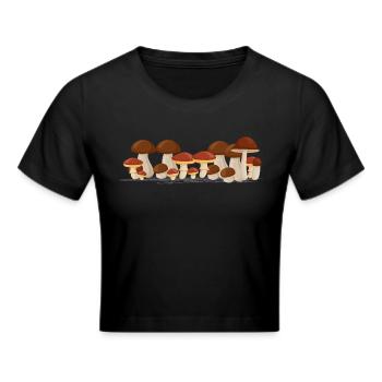 Mushroom connoisseur Mushroom season Porcini mushroom picker mushrooms - Cropped T-Shirt - black - Front - Marisol (170cm)