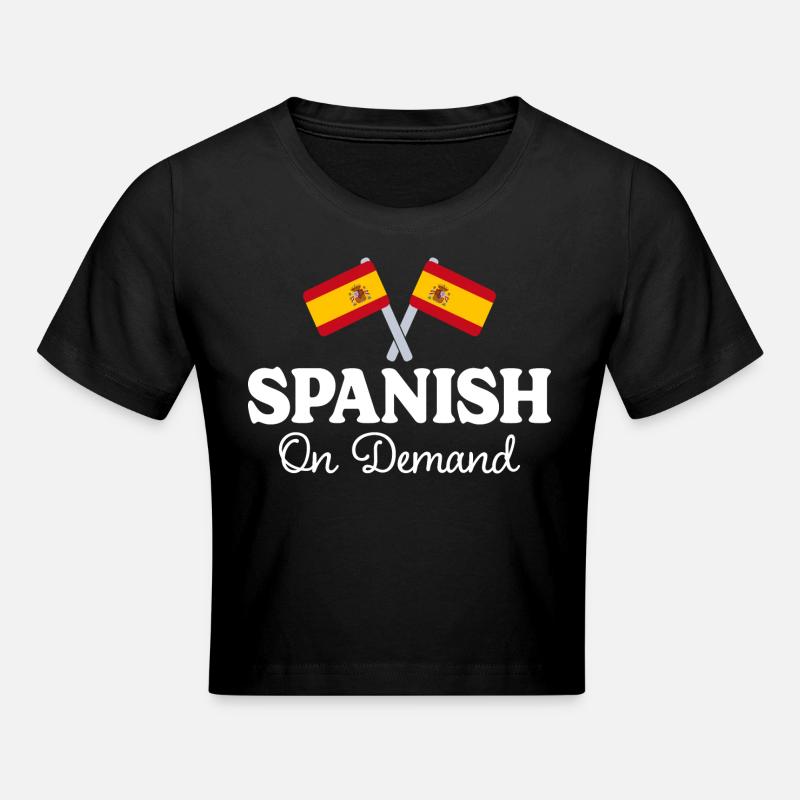 Spanisch auf Anfrage Spanisch Dolmetscher - Frauen Cropped T-Shirt - Schwarz