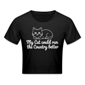 Mon Chat Gouvernerait Mieux Le Pays - Crop top - noir - Devant - Marisol (170cm)