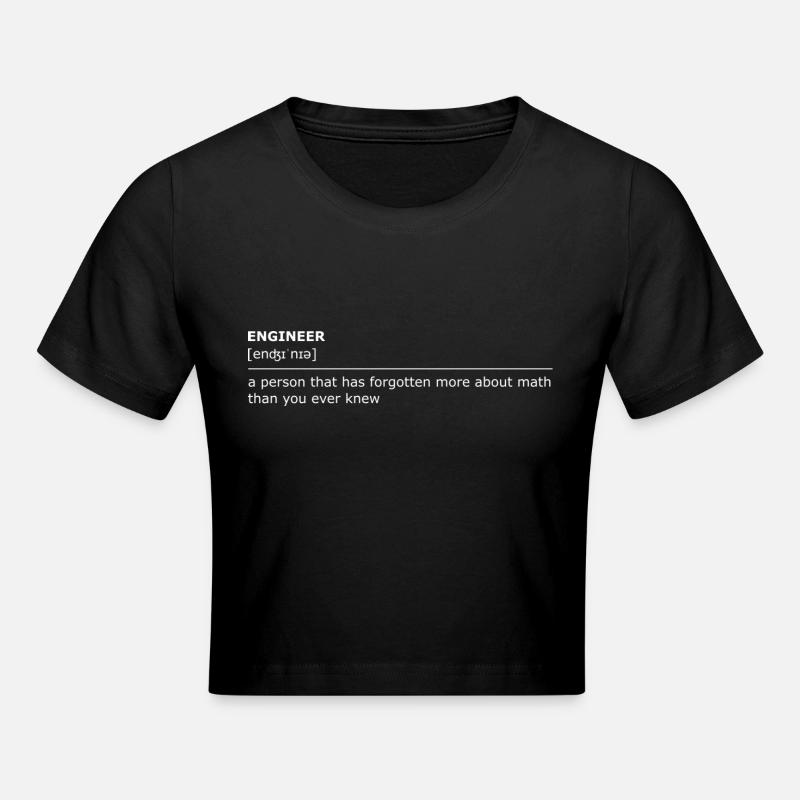 Engineer forgets math brightly - Cropped T-Shirt - black