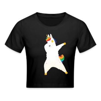 Dabbing Unicorn Dab Dance - Crop top - noir - Devant - Marisol (170cm)