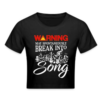 Warning may spontaneously break into Song - Crop top - noir - Devant - Marisol (170cm)