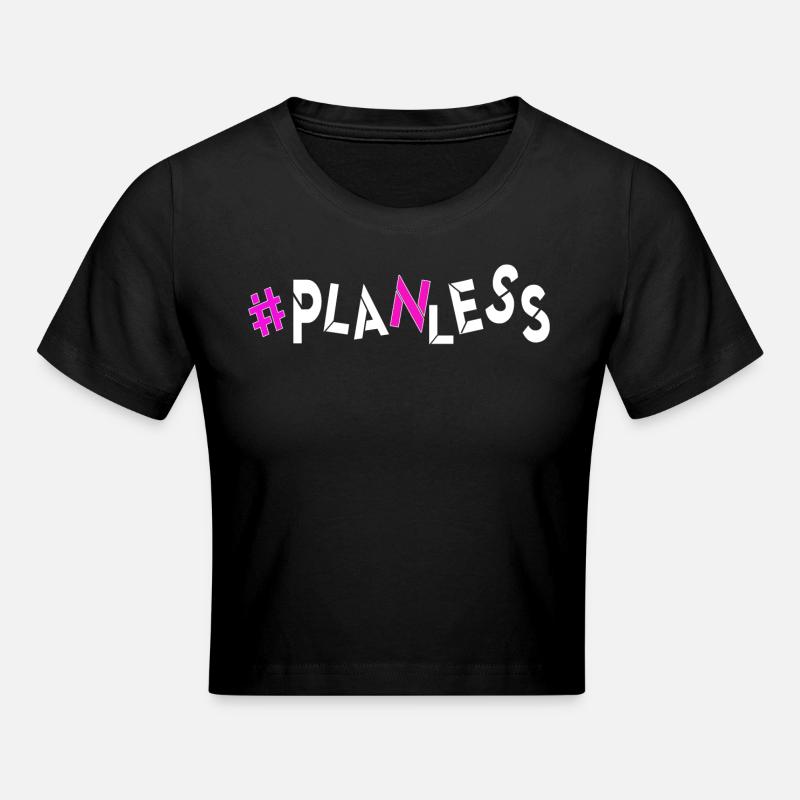 no plan today no idea burnout headless relax head - Cropped T-Shirt - black