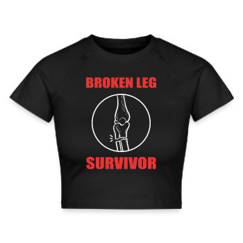 Gebrochenes Bein - Frauen Cropped T-Shirt - Schwarz - Vorne - Marisol (170cm)