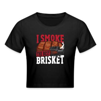 Grillfleisch Gegrilltes geräuchertes Rindfleisch - Frauen Cropped T-Shirt - Schwarz - Vorne - Marisol (170cm)