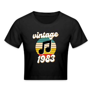 né millésime année 1983 idée cadeau années 80 - Crop top - noir - Devant - Marisol (170cm)