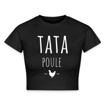 tata poule / t-shirt humour tata - Crop top - noir - Devant - Marisol (170cm)