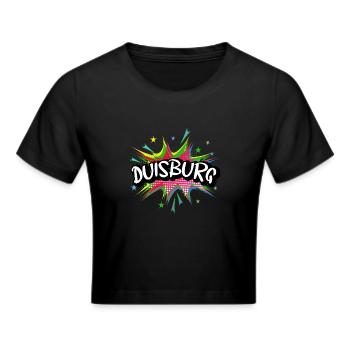 Duisburg Germany City Pop Art Comic Art - Cropped T-Shirt - black - Front - Marisol (170cm)