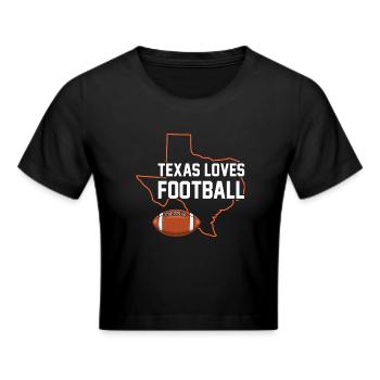 Conception de carte de football du Texas pour les fans fiers - Crop top - noir - Devant - Marisol (170cm)