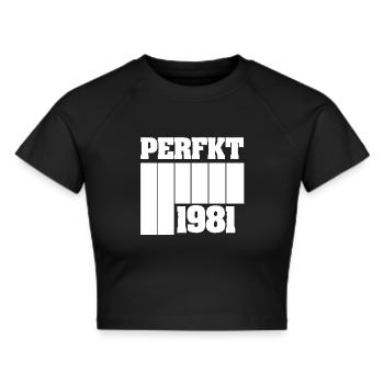 1981 - Frauen Cropped T-Shirt - Schwarz - Vorne - Marisol (170cm)